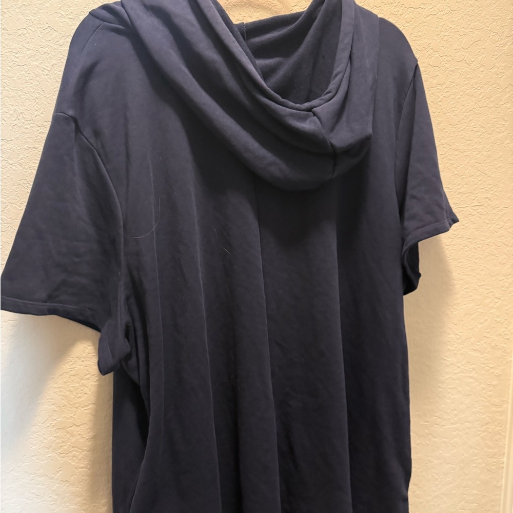 LIVI Navy Short Sleeve Hooded French Terry top Size 26/28 - Picture 5 of 9